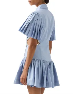 Aje Mythos Pearl Waist Mini Dress Steel Blue Size 10 for rent on The Volte - image 6
