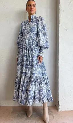 Palm Noosa Royal Flush Dress Jungle Blue Size 10 for rent on The Volte - image 3
