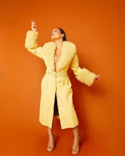 Saks Potts Foxy Shearling Coat Yellow Size 3 / Au 10 for rent on The Volte - image 1
