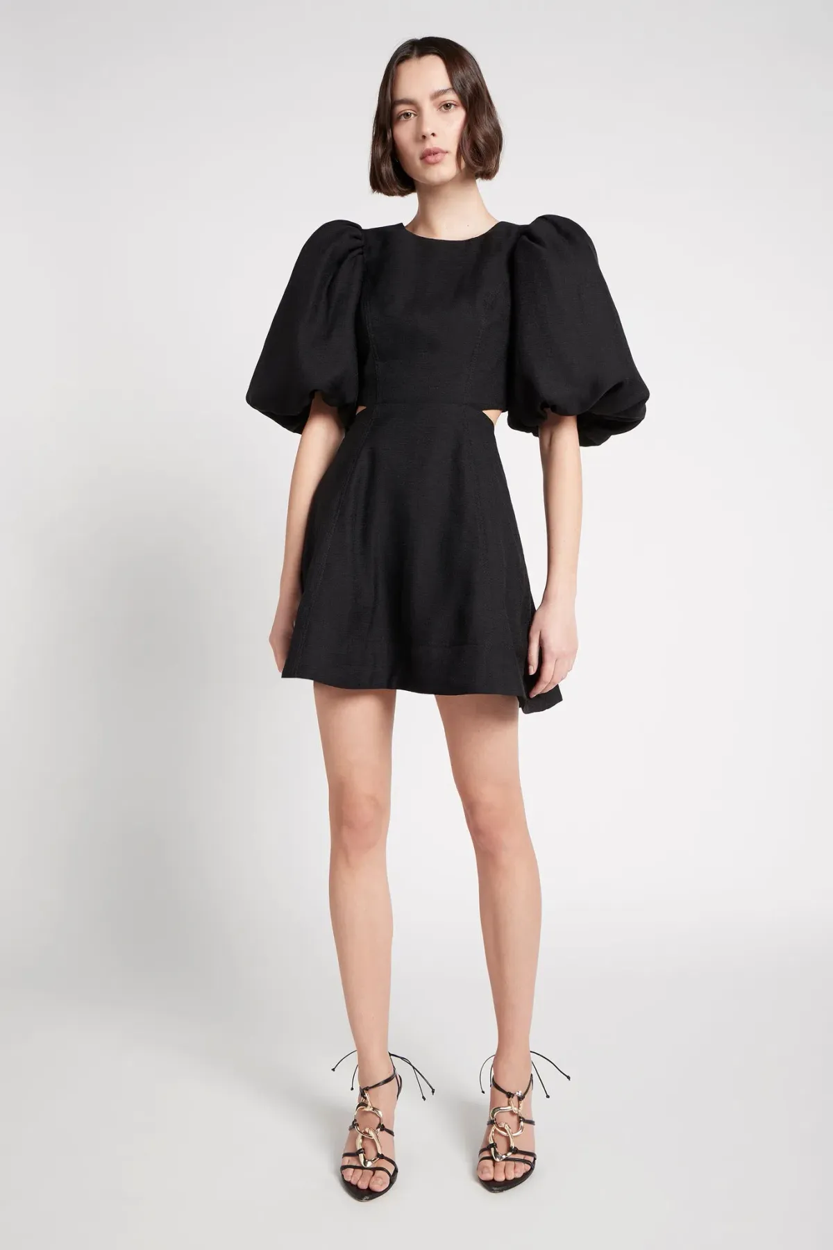 Aje Bouquet Puff Sleeve Mini Dress Black Size 12 / L - Image 3