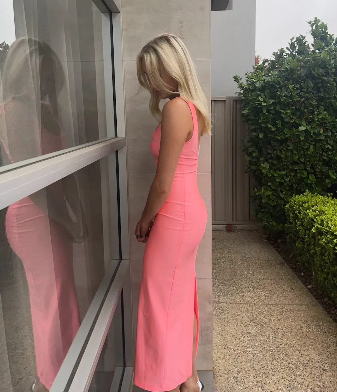 Alexander Wang Crystal-Embellished Midi Dress Pink Size S/Au 8 for rent on The Volte - main image