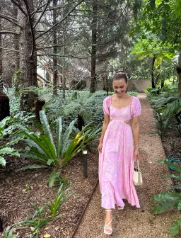 Seed Heritage Voile Floral Off Shoulder Maxi Dress Pink/Floral Size 6 for rent on The Volte - image 5
