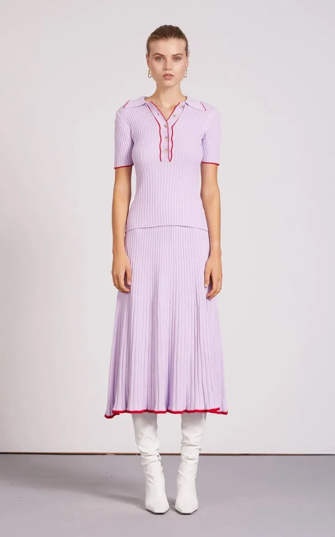 Anna Quan Eden Top & Felicia Skirt Lilac Orchid Set Size AU 8 for rent on The Volte - main image