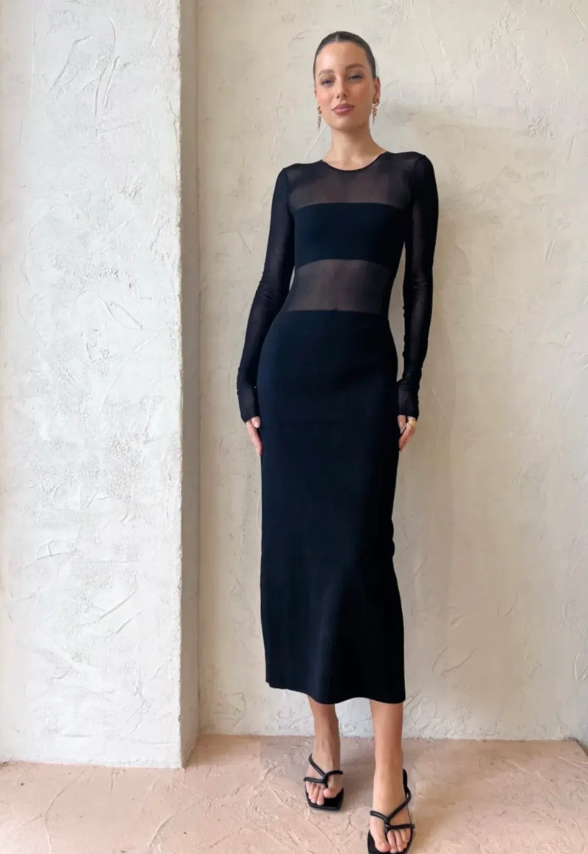 Sir the Label Impermanence Splice Maxi Dress Black Size 10 - Image 1