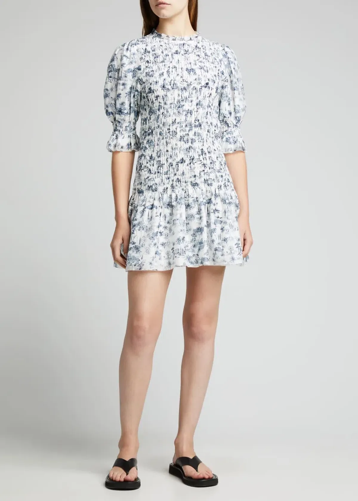 Sir the Label Dimitri Puff Sleeve Mini Dress in Dimitri Print Size 0 / AU 6 for rent on The Volte - main image