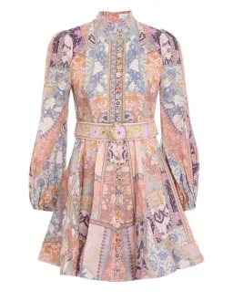 Zimmermann Kaleidoscope Buttoned Mini Dress Print Size 3 /AU 14 for rent on The Volte - image 2