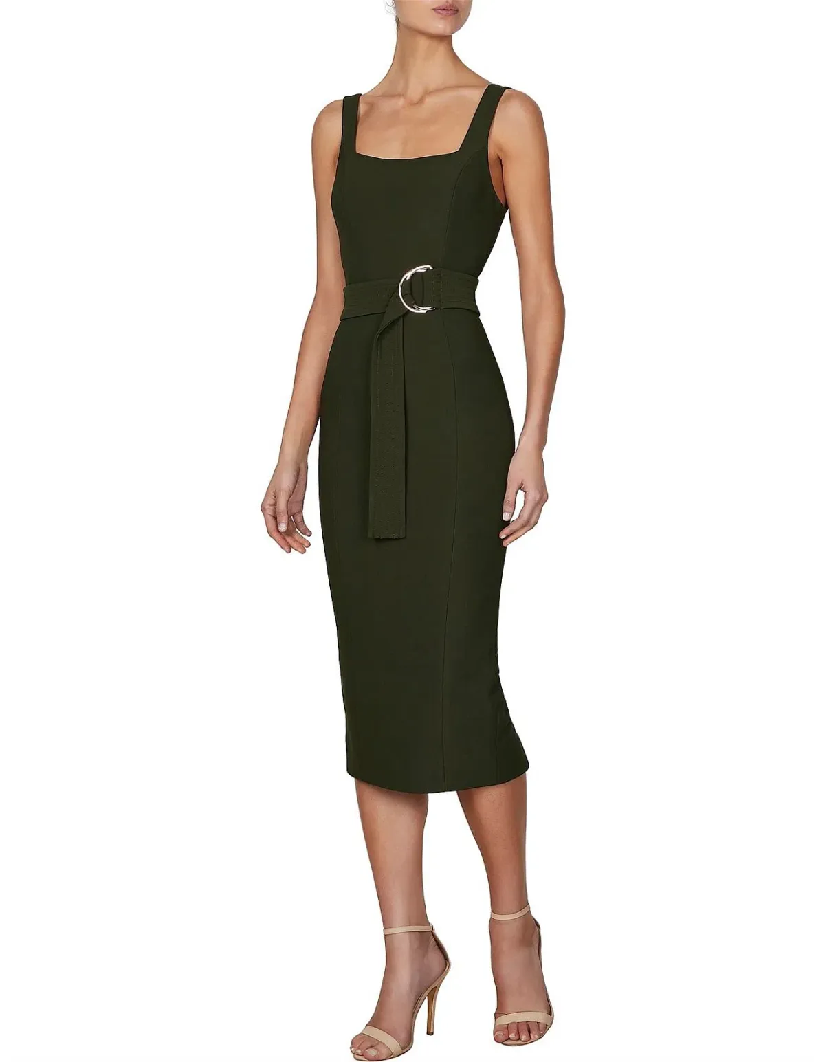 Shona Joy Davis Fitted Midi Dress Green Size 6 for rent on The Volte - main image