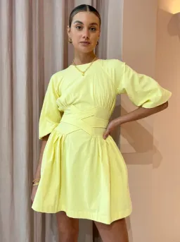 Sovere Mini Dress In Yellow Size AU 10 for rent on The Volte - image 2