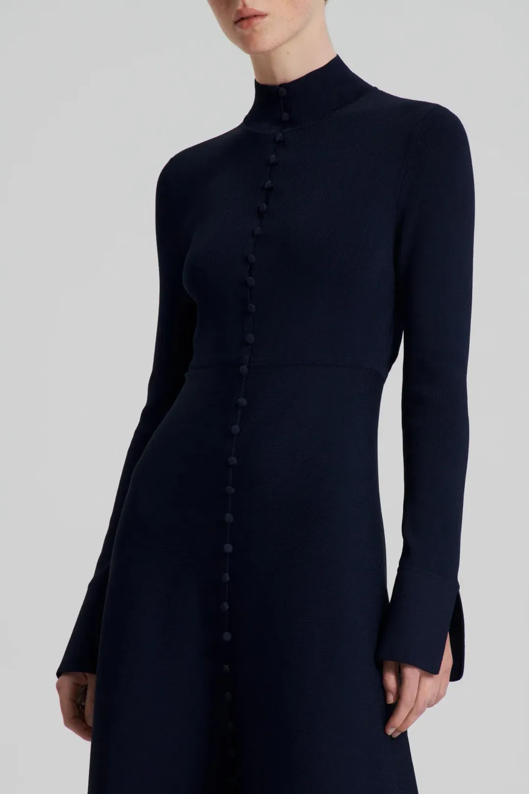 Scanlan Theodore Crepe Knit Button Polo Dress Navy Size M / AU 10 for rent on The Volte - main image