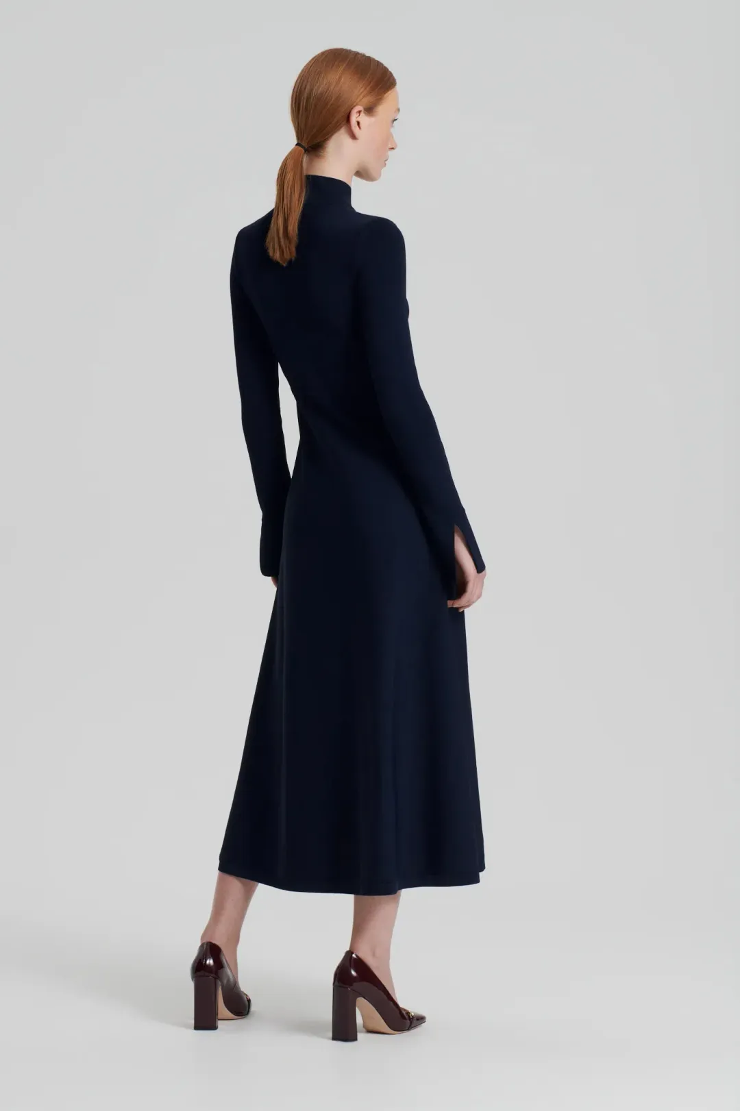 Scanlan Theodore Crepe Knit Button Polo Dress Navy Size M / AU 10 for rent on The Volte - main image