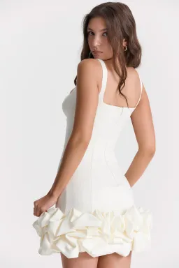 House Of CB Lilou Ivory Ruffle Hem Dress Size M / Au 10 for rent on The Volte - image 6
