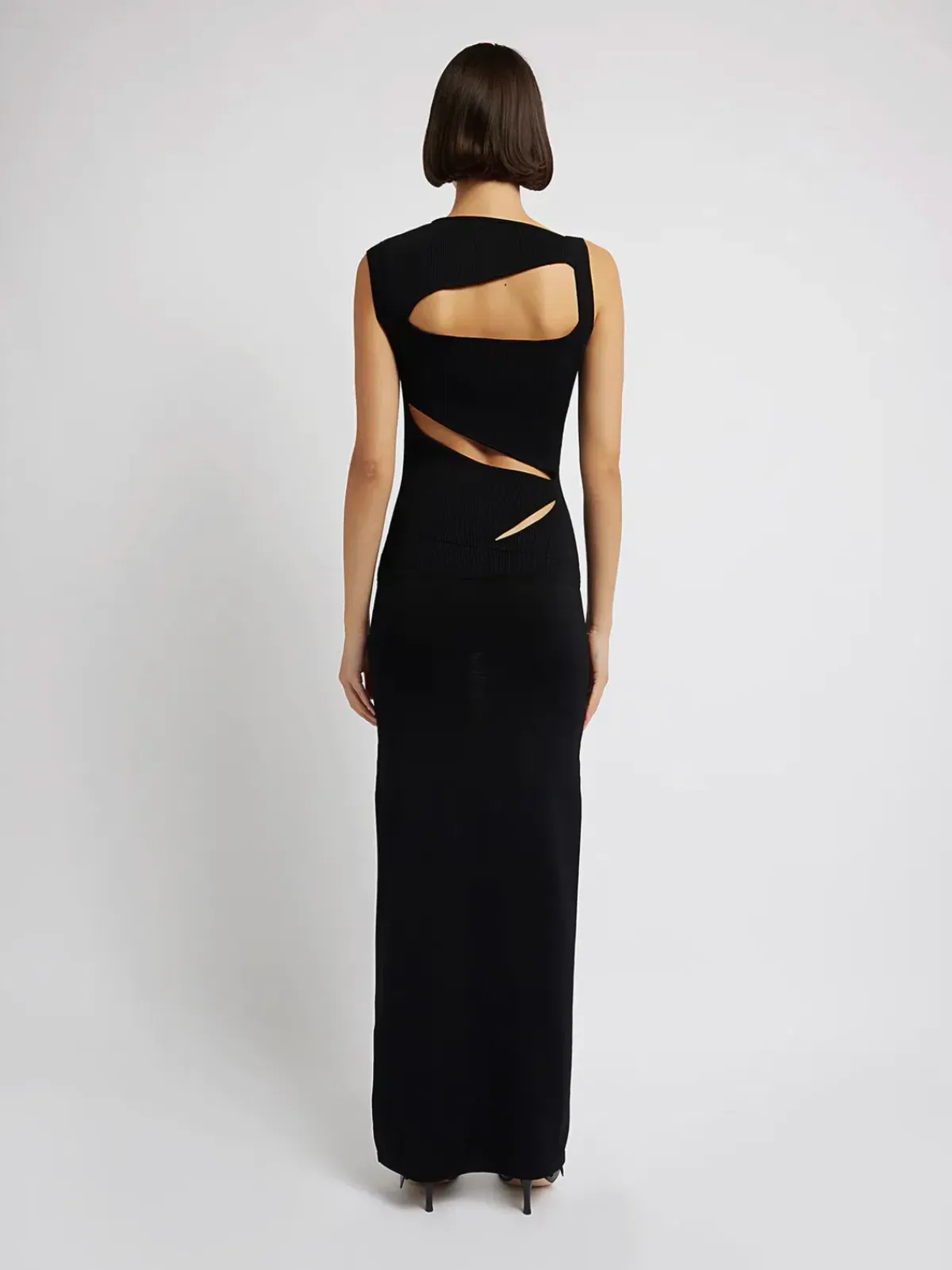 Christopher Esber Slashed Knit Dress in Black Size 8 - Image 3
