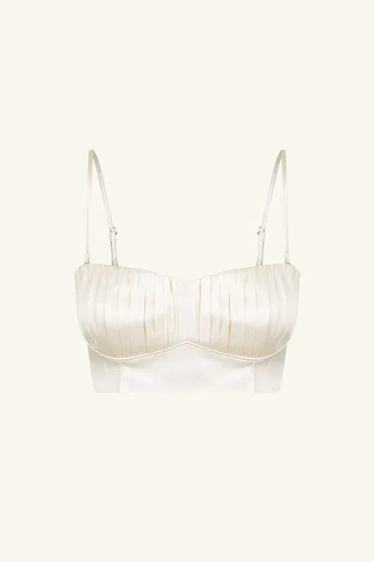 Shona Joy La Lune Corded Ruched Bralette & Bias Maxi Skirt Set Cream Size 8 - Image 4