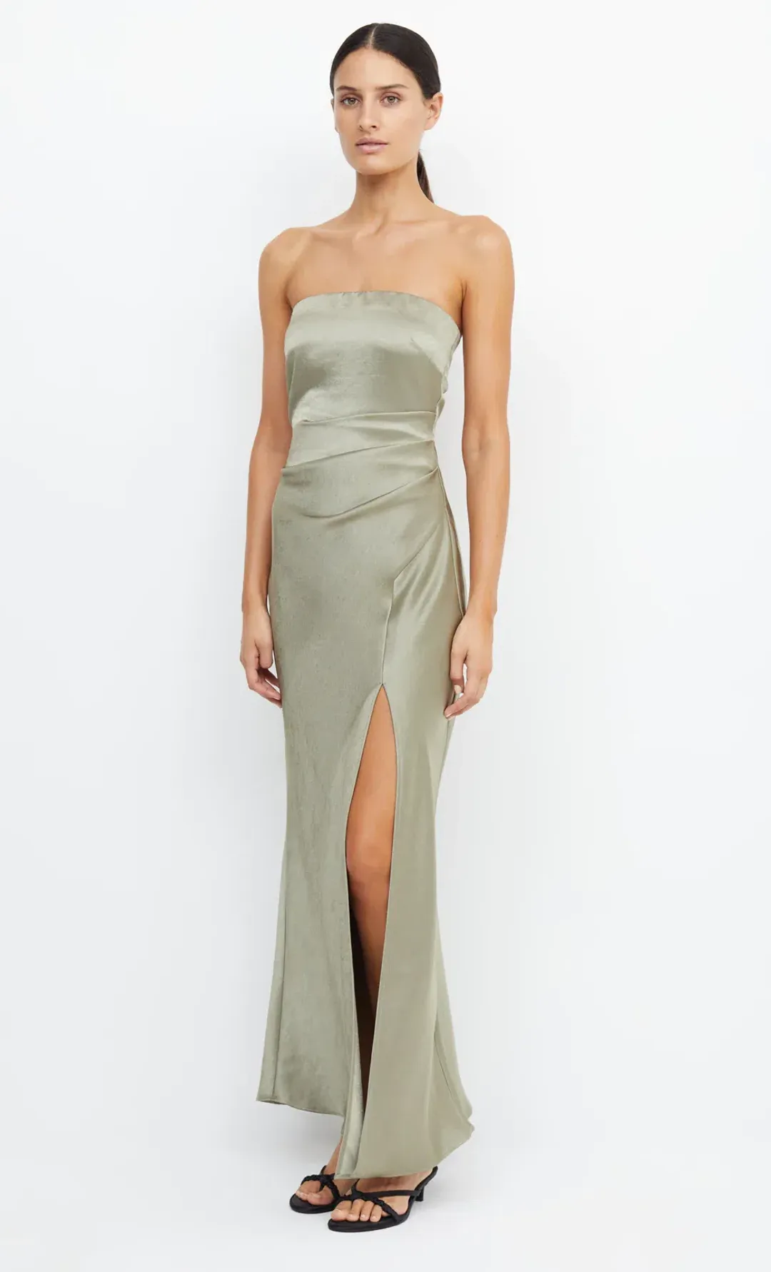 Bec & Bridge The Dreamer Strapless Maxi Dress Sage Green Size 12 / L for rent on The Volte - main image