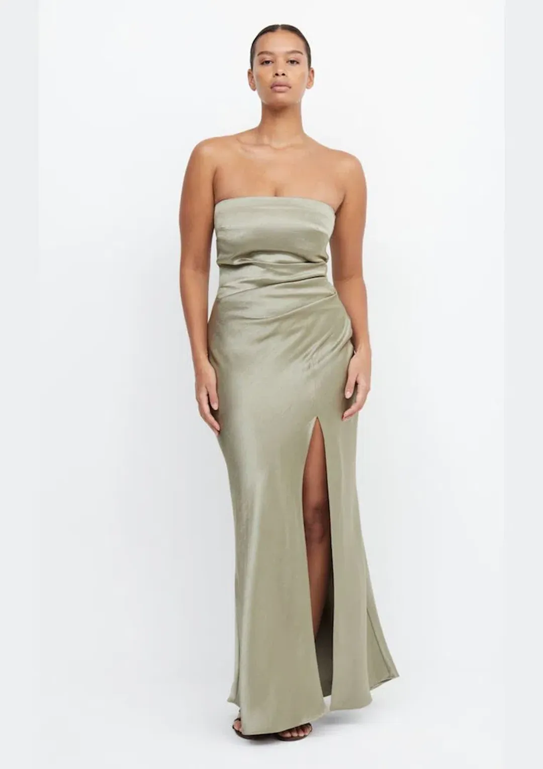 Bec & Bridge The Dreamer Strapless Maxi Dress Sage Green Size 12 / L for rent on The Volte - main image