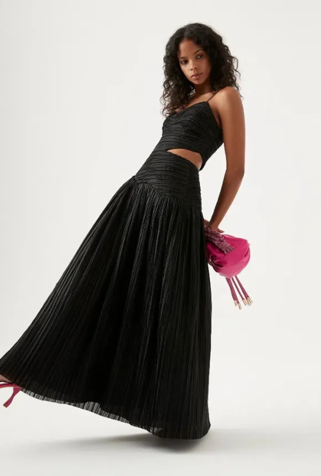Aje Laurier Wave Maxi Dress in Black Size 8 / S for rent on The Volte - main image