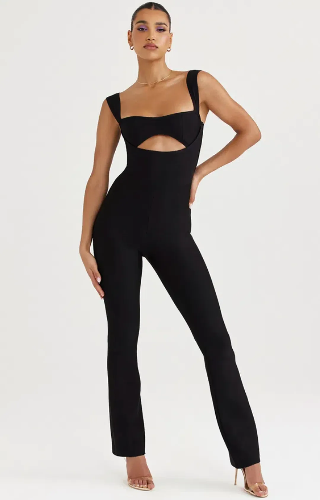 House of CB Yasmeen Bandage Jumpsuit Black Size 8 for rent on The Volte - main image
