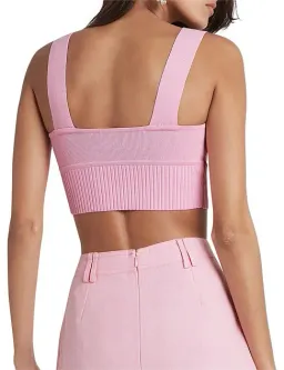 Aje Livadi Lucia Knit Logo Top Pink Size L / Au 12 for rent on The Volte - image 3