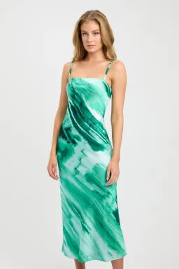 Kookai Gwen Slip Midi Dress Green Size 12 for rent on The Volte - image 2