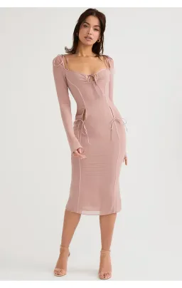 House of CB Ophelia Cutout Midi Dress Blush Size XL / Au 14 for rent on The Volte - image 2