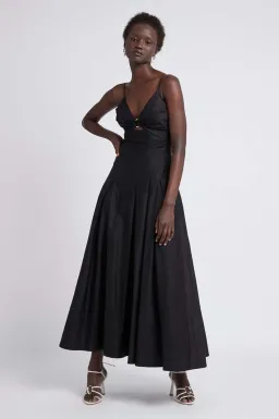 Aje Solstice Strappy Ring Midi Dress Black Size 8 for rent on The Volte - image 1