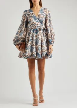 Zimmermann Vitali Wrap Mini Dress Floral Size 2 / Au 12 for rent on The Volte - image 1