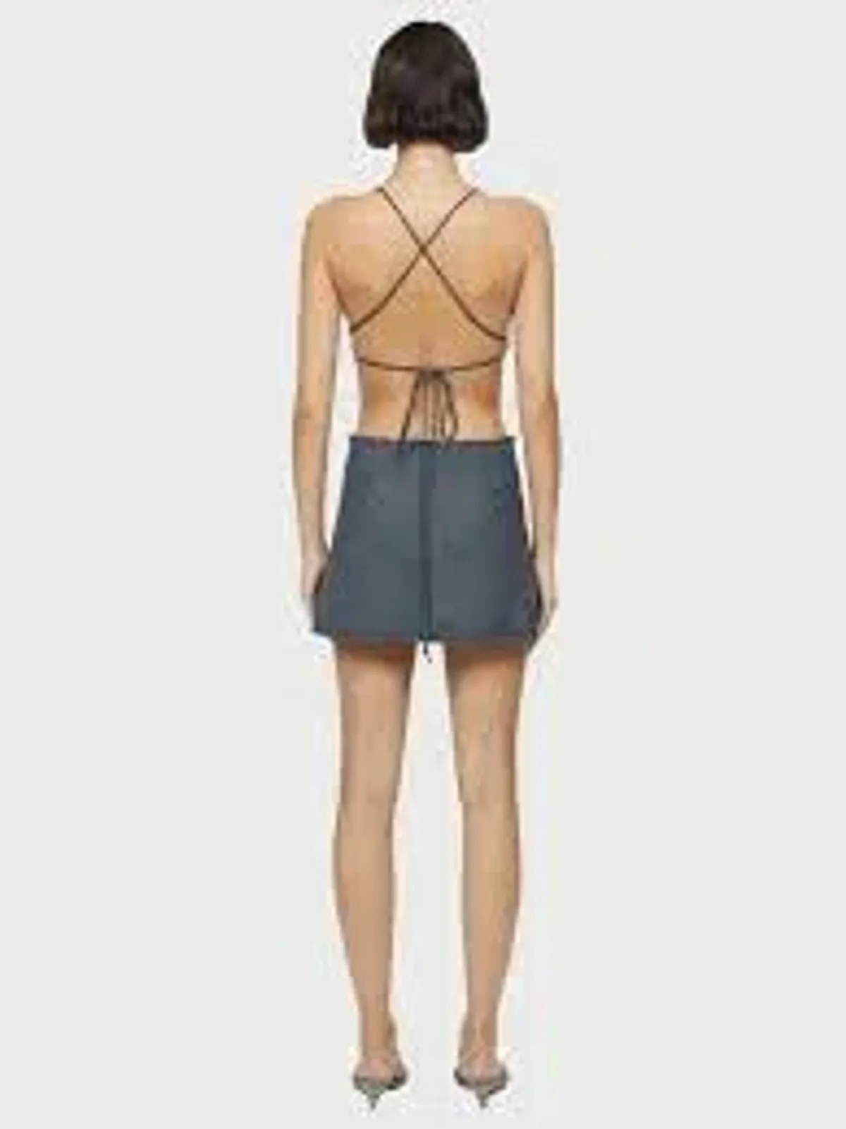 Bec & Bridge Heidi Apron Mini Dress Charcoal Size 8 - Image 4