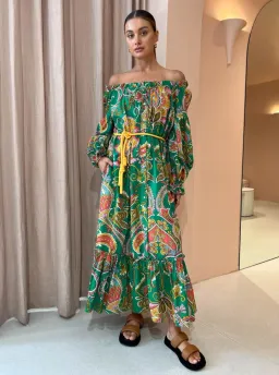 Alemais Marion Off Shoulder Dress Print Size 12 for rent on The Volte - image 1