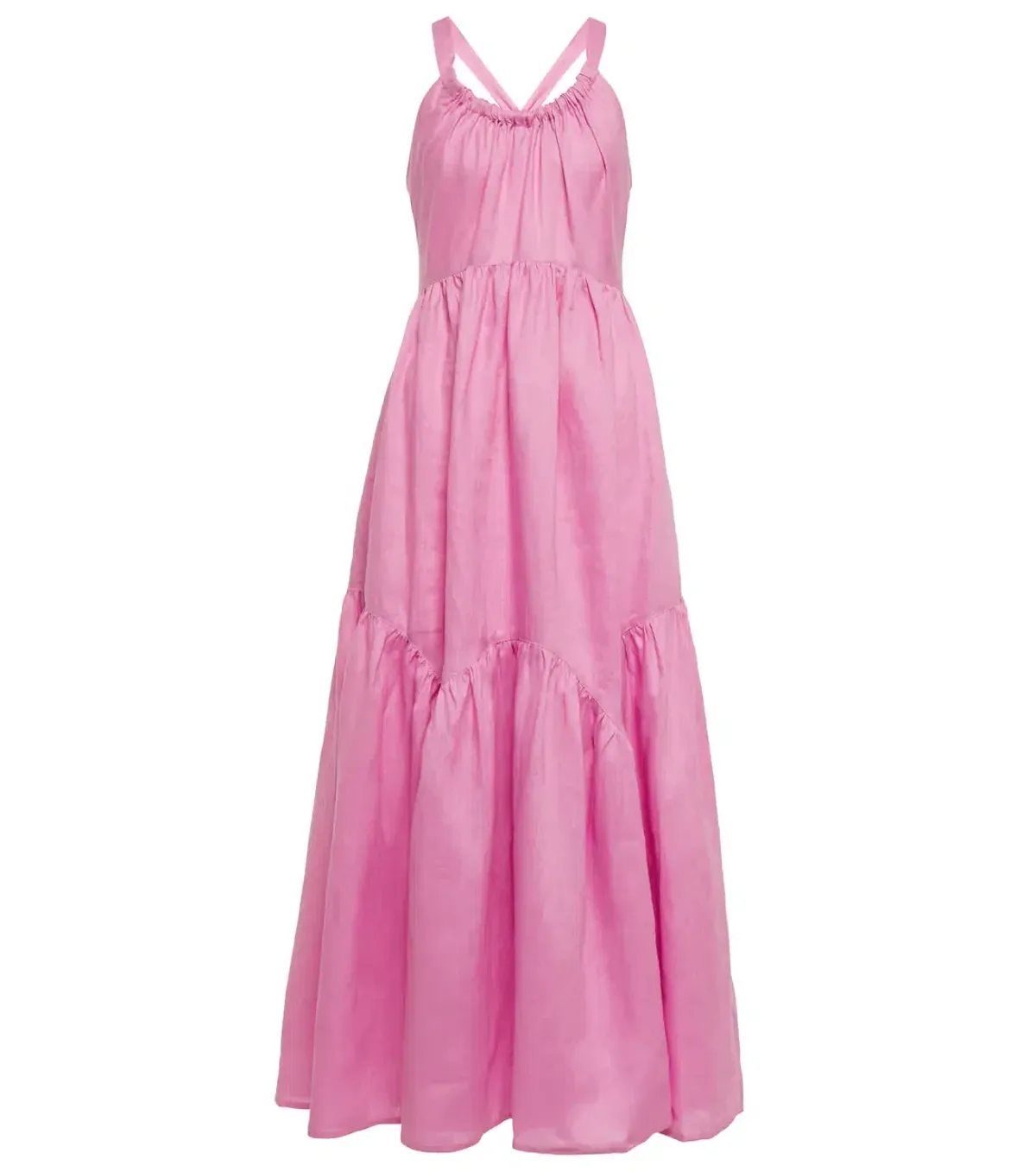 Lee Matthews Ali Linen Maxi Dress Pink Size 4 - Image 4