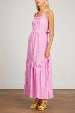 Lee Matthews Ali Linen Maxi Dress Pink Size 4 for rent on The Volte - image 2