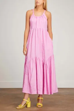Lee Matthews Ali Linen Maxi Dress Pink Size 4 for rent on The Volte - image 1