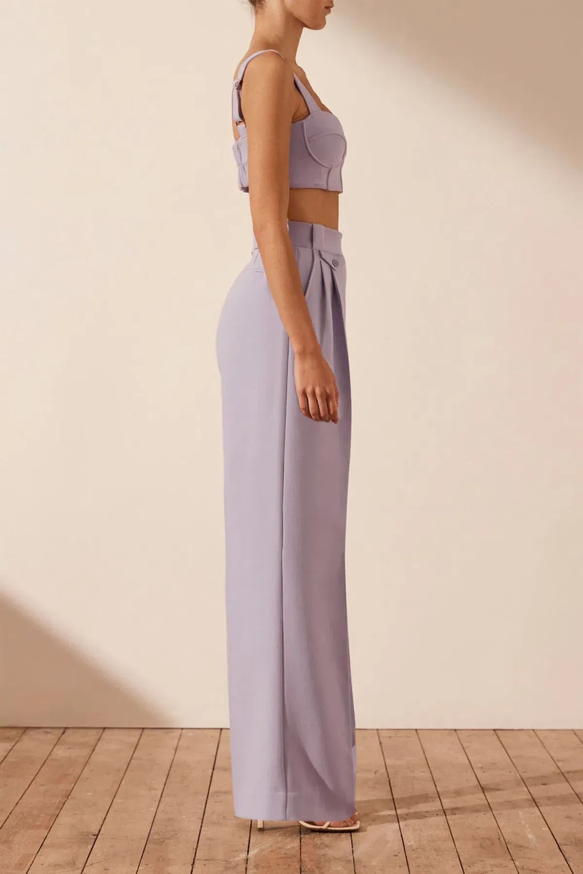 Shona Joy Irena Corded Bustier in Lavender Size 8 - Image 2