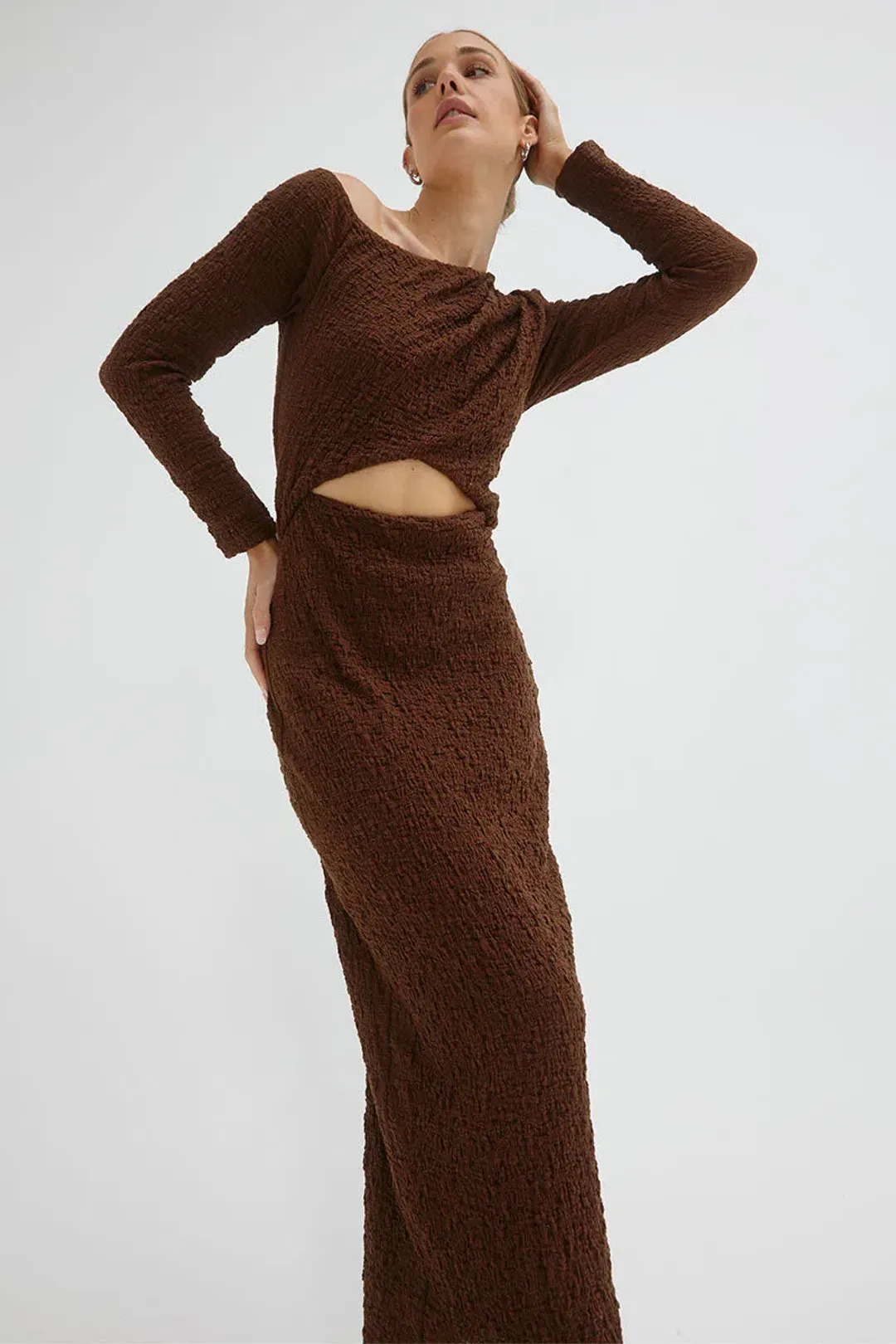 Sovere Overcast Dress In Carob Size 8 for rent on The Volte - main image
