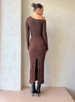 Sovere Overcast Midi Dress In Carob Size 12 / L for rent on The Volte - image 3