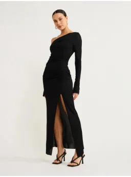 Bec & Bridge Monette Asym L/S Maxi Dress Black Size AU 8 for rent on The Volte - image 3