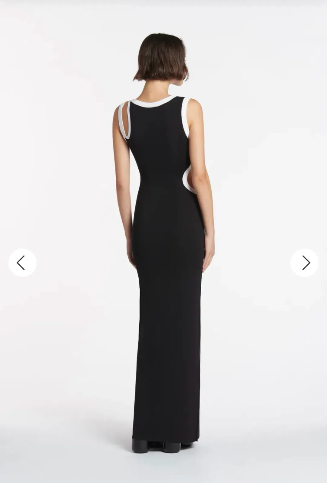 Sir the Label Evalina Cut Out Dress in Black/White Size 0 / Au 6 for rent on The Volte - main image