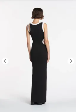 Sir the Label Evalina Cut Out Dress in Black/White Size 0 / Au 6 for rent on The Volte - image 2