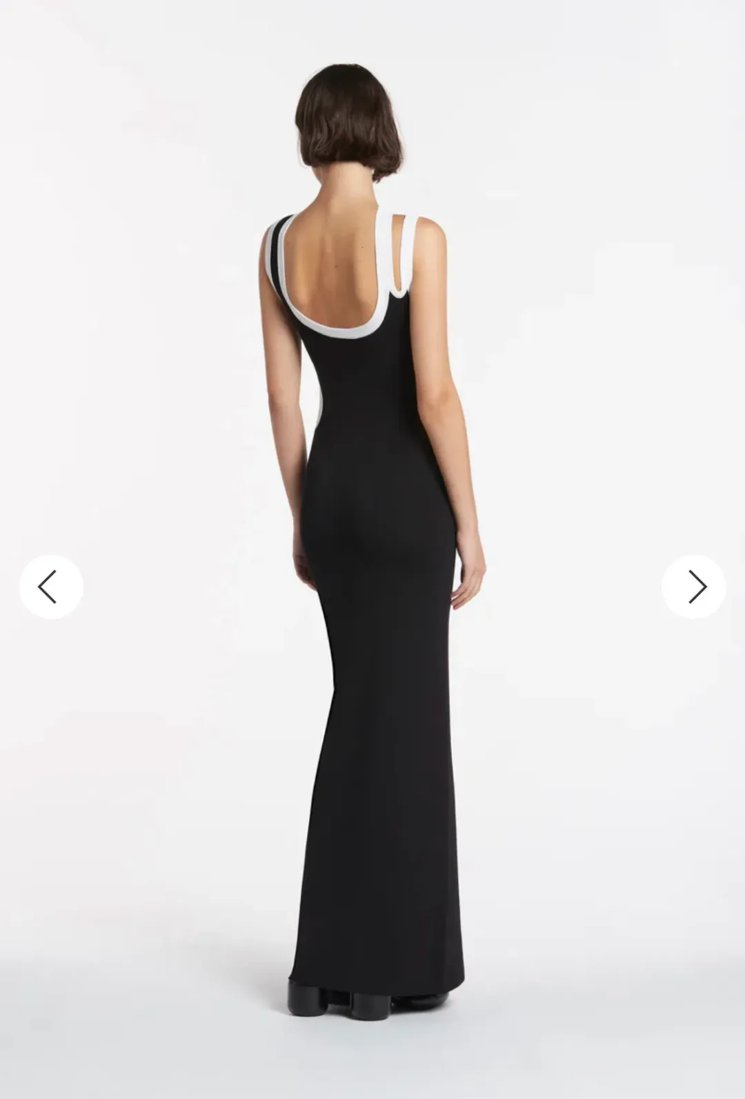 Sir the Label Evalina Cut Out Dress in Black/White Size 0 / Au 6 for rent on The Volte - main image