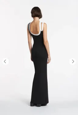 Sir the Label Evalina Cut Out Dress in Black/White Size 0 / Au 6 for rent on The Volte - image 3