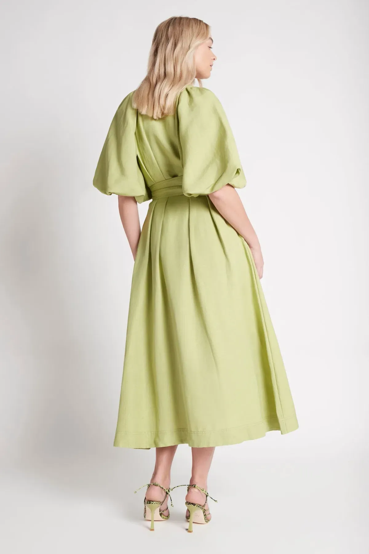 AJE Evermore Midi Dress Bayleaf Size 10 - Image 3