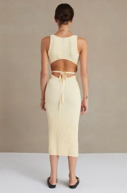 Bec & Bridge Lyla Knit Midi Dress Butter Size 6 for rent on The Volte - image 2