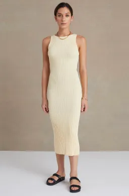 Bec & Bridge Lyla Knit Midi Dress Butter Size 6 for rent on The Volte - image 1