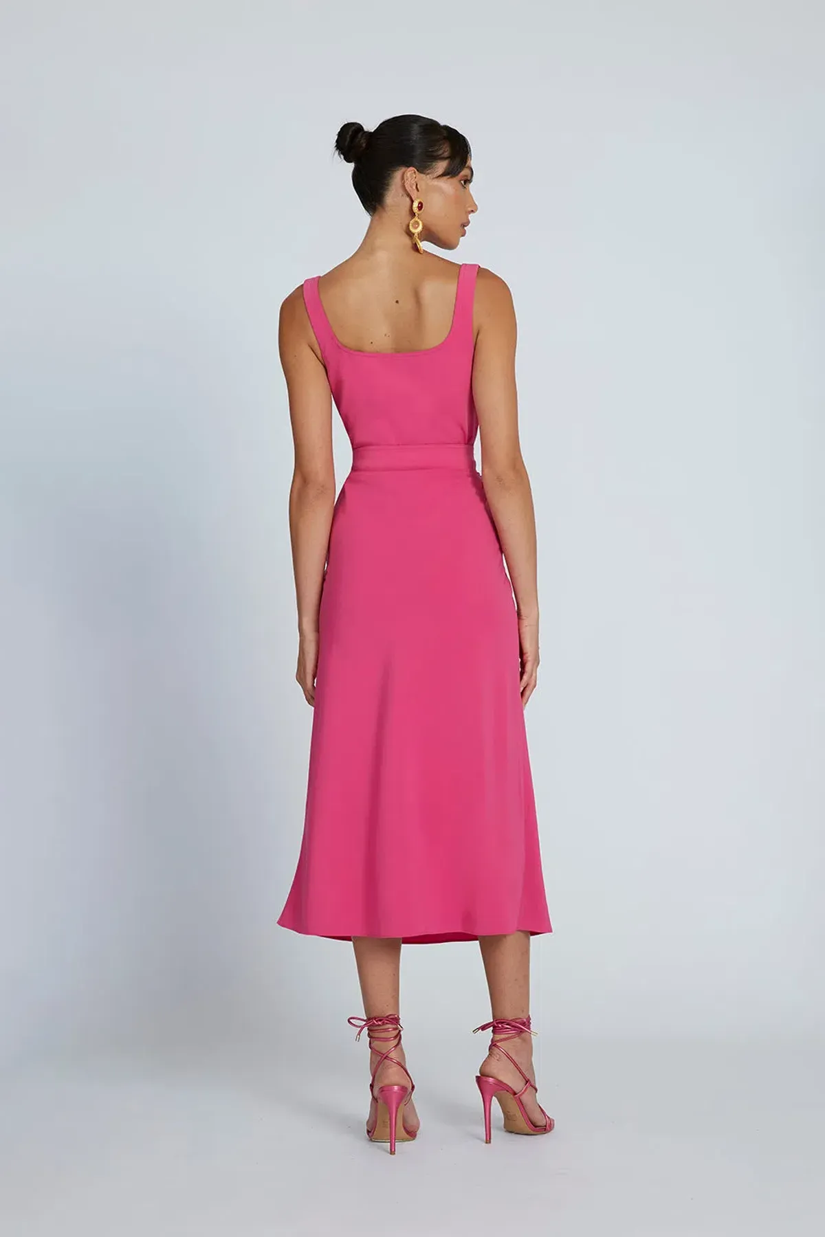 By Johnny Ora Midi Dress Pink Size AU 12 - Image 3