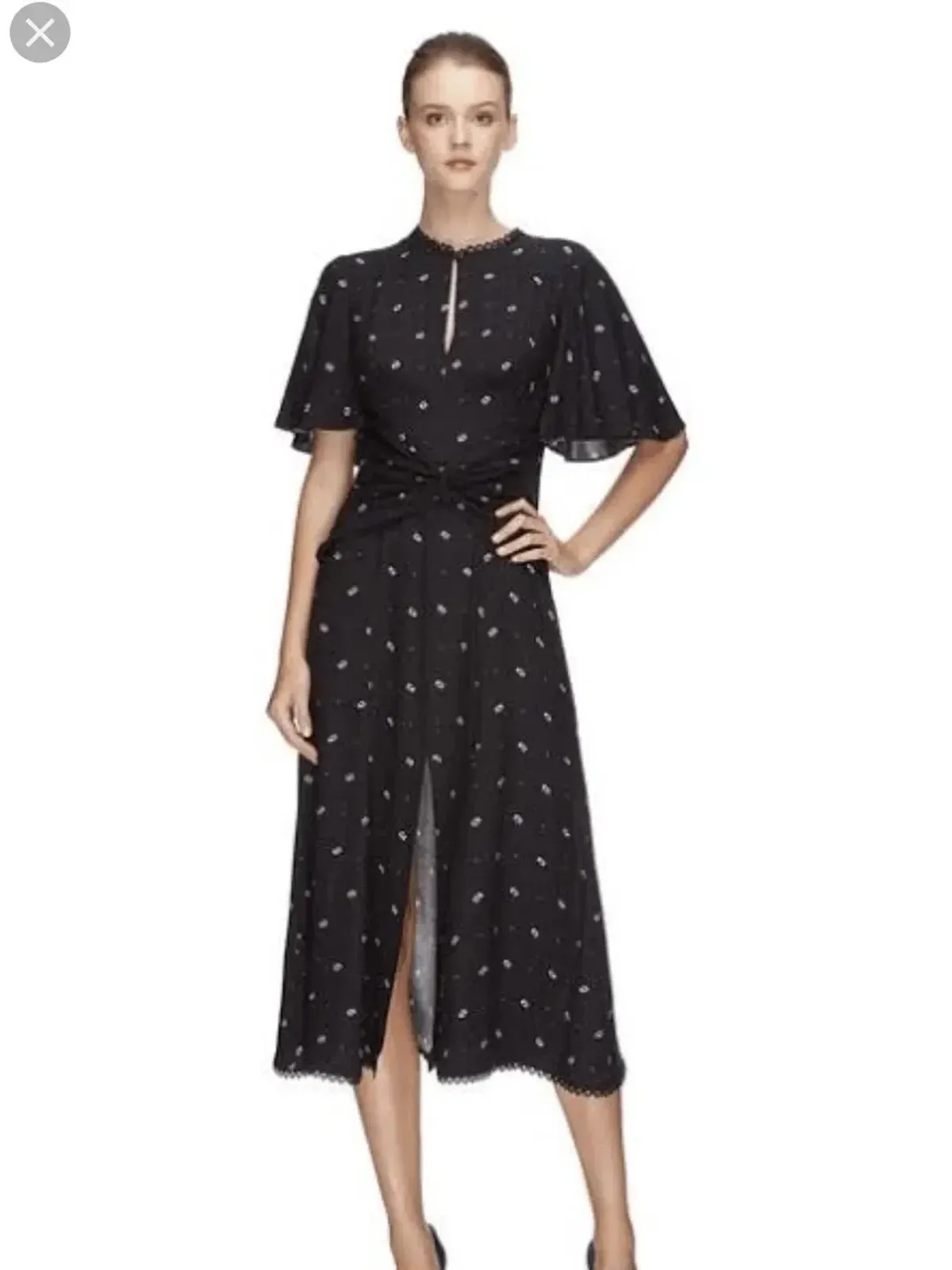 Lover Foulard Midi Dress Black Size 10 - Image 1
