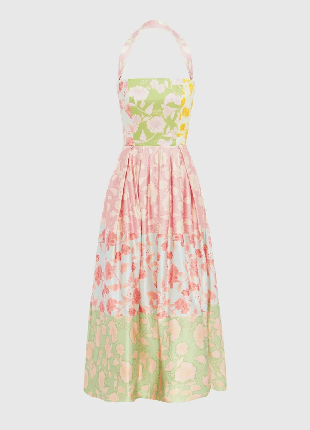 Leo Lin Ana Halterneck Maxi Dress in Anaemone Splice Print Size 8 for rent on The Volte - main image