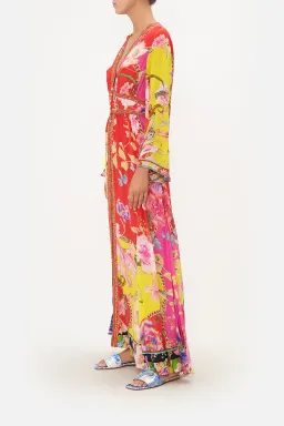 Camilla The Beetles Kimono Sleeve Dress With Shirring Detail & Matching Camilla Ring Scarf Clutch Floral Size XL/AU16 for rent on The Volte - image 3