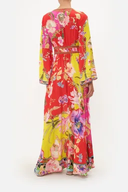 Camilla The Beetles Kimono Sleeve Dress With Shirring Detail & Matching Camilla Ring Scarf Clutch Floral Size XL/AU16 for rent on The Volte - image 2