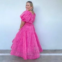 Aje Evangeline Cornelli Midi Dress Protea Pink Size 16 for rent on The Volte - image 2