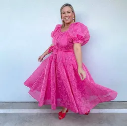 Aje Evangeline Cornelli Midi Dress Protea Pink Size 16 for rent on The Volte - image 1