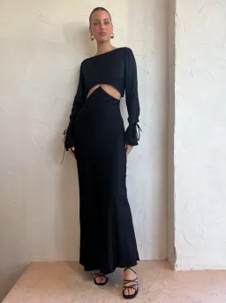 Bec & Bridge Diamond Days Long Sleeve Maxi Dress in Black Size 10 / M for rent on The Volte - image 1
